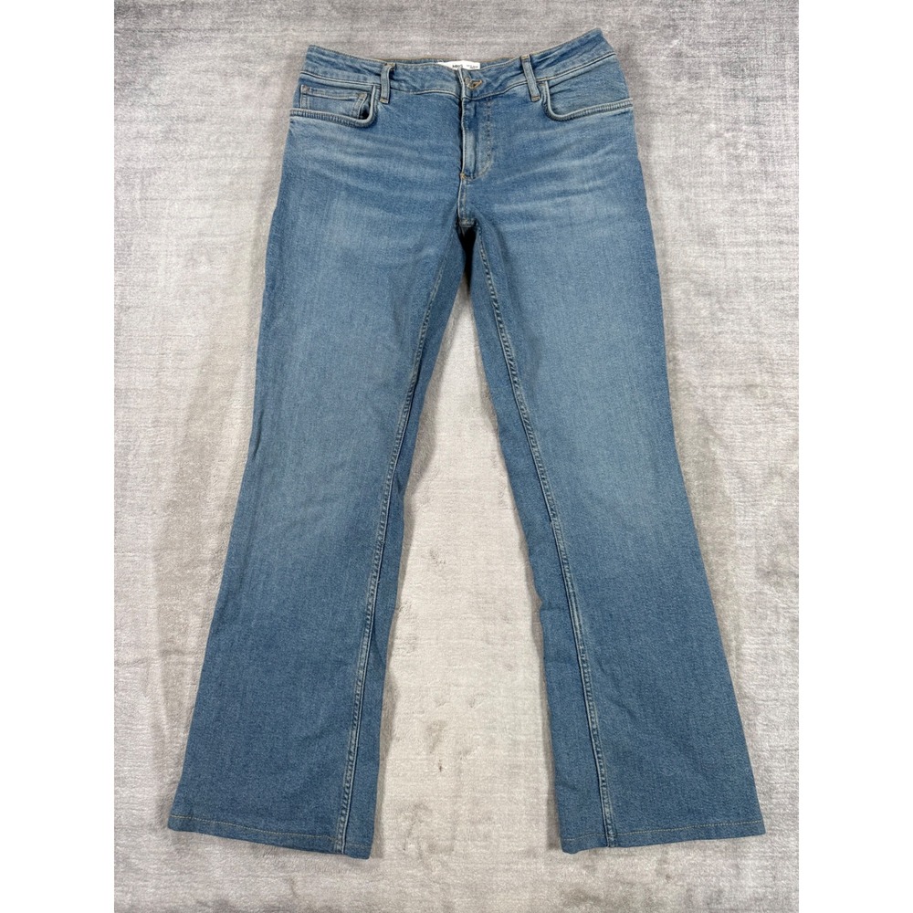 MNG Mango Jeans Women 10 Blue Mid Rise Bootcut Flare Y2K Denim Made In Turkey